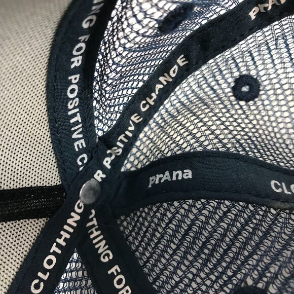 PRANA ~ WOMENS ONE SIZE ADJUSTABLE NAVY BLUE PEACH MESH HAT CAP - Picture 6 of 6